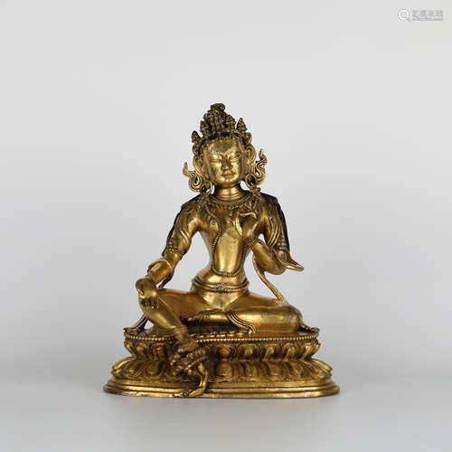 18th,Gilt bronze Buddha statue