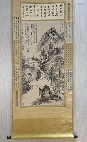 Chinese ancient landscape calligraphy and painting