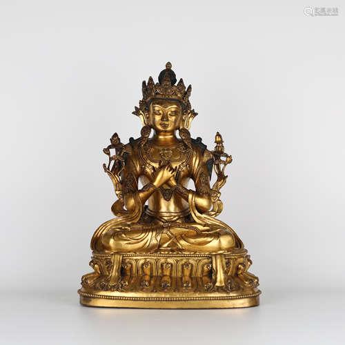 Ancient Chinese Bronze Buddha Statue