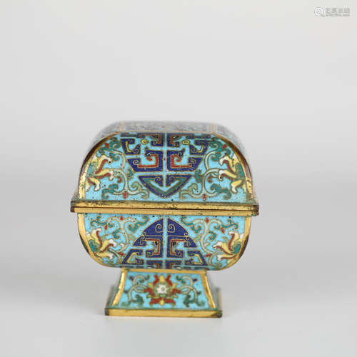 18th,Cloisonne enamel copper box