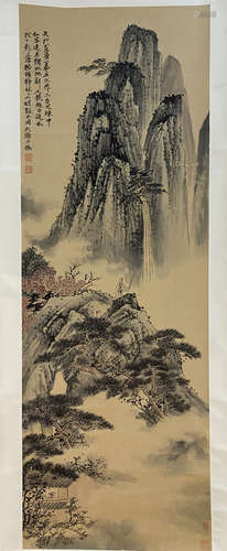 Chinese ancient landscape calligraphy and painting