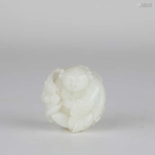 Chinese jade carving boy pendant