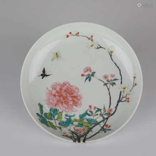 17th,Pastel floral pattern plate