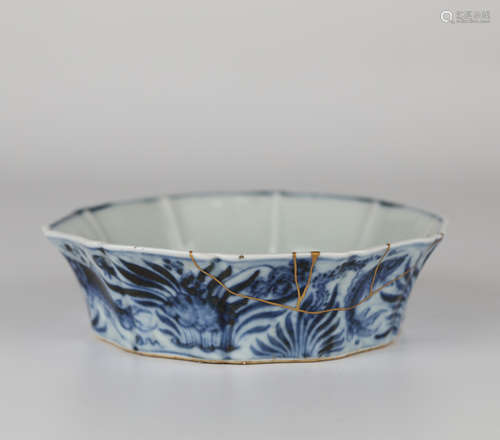 Ming，Blue and white porcelain wash