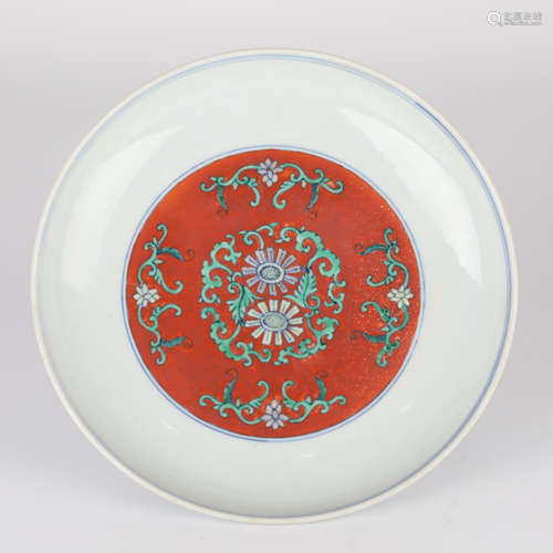 17th,Pastel floral pattern plate