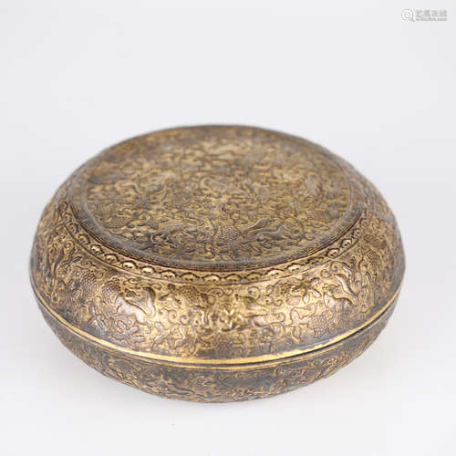 Ancient Chinese Gilt Bronze Box