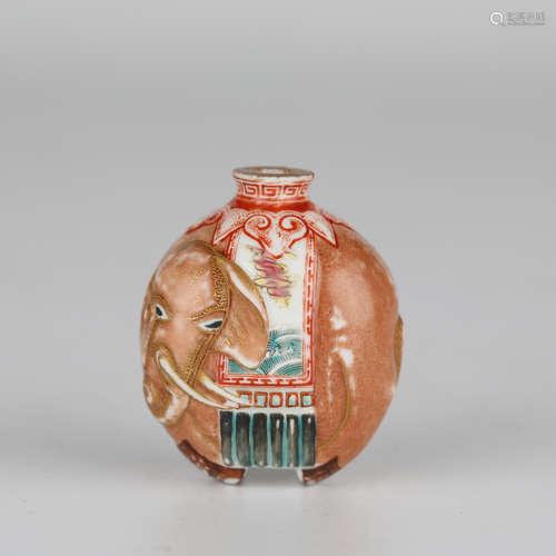 18th,Chinese Fencai Hieroglyph Snuff Bottle