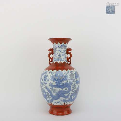 Chinese Famille Rose and Iron-red Vase