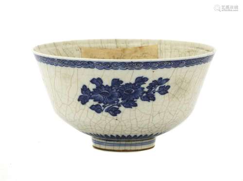 A Chinese blue and white soft-paste bowl,