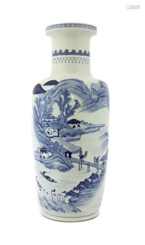 A Chinese blue and white vase,