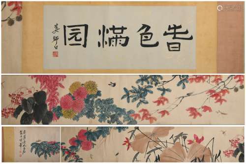 Handscroll Painting:Flowers by Qi Baishi
