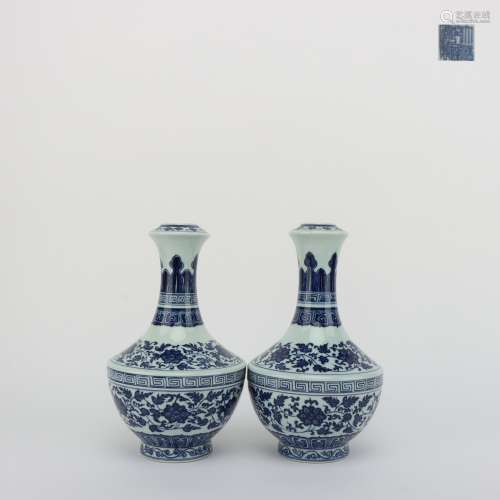 A Pair of Blue-and-white Vases