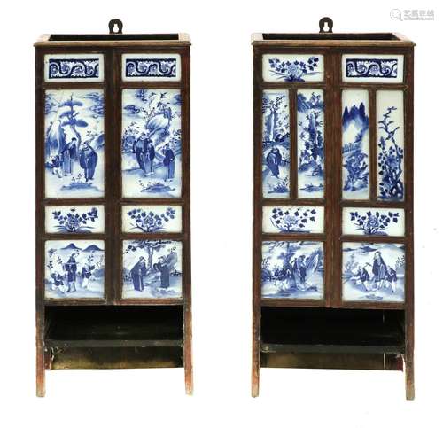 Two Chinese umbrella stands,