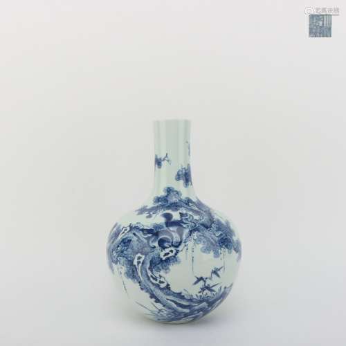 Blue-and-white Globular Vase