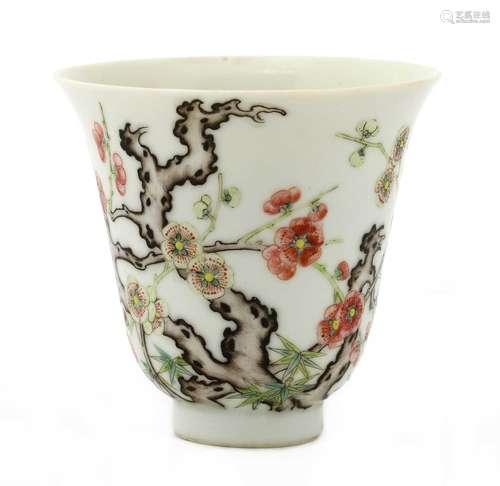 A Chinese famille rose cup,