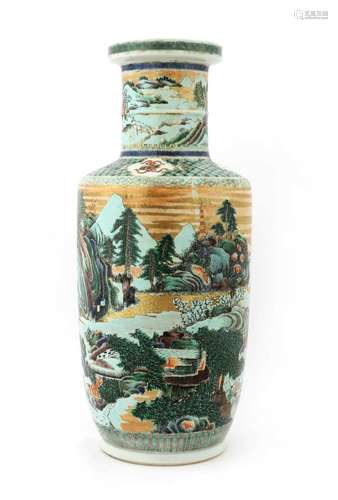 A Chinese famille verte vase,