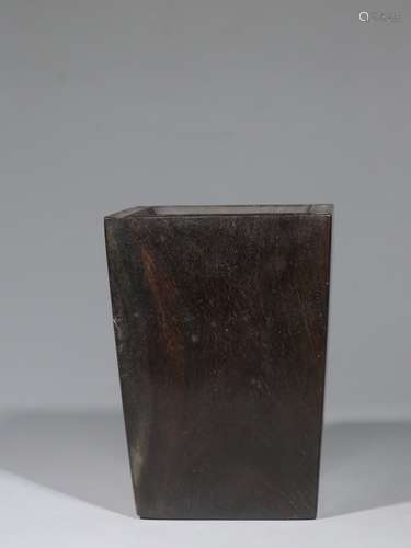 Square Red Sandalwood Brush Pot