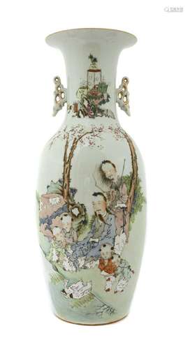 A Chinese famille rose vase,