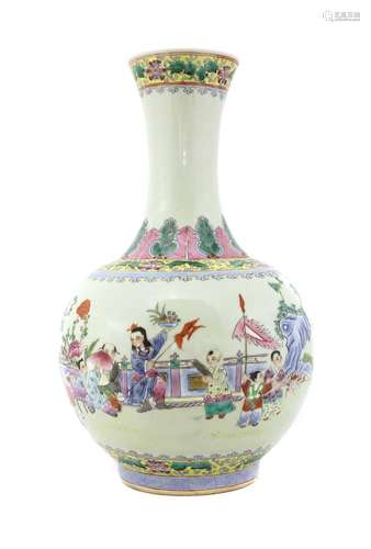 A Chinese famille rose vase,