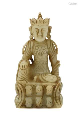 A Chinese jade bodhisattva,