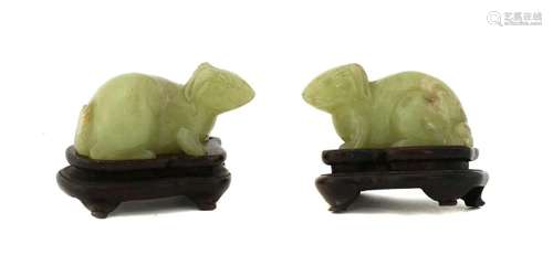 A pair of Chinese jade carvings,