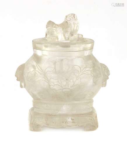 A Chinese rock crystal censer,