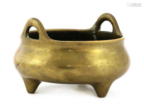 A Chinese bronze incense burner,