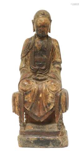 A Chinese wood carving,