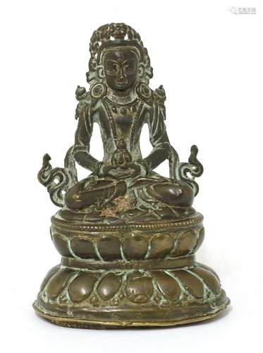 A Chinese bronze bodhisattva,