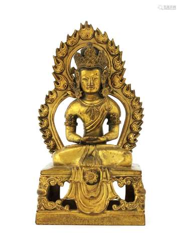 A Chinese gilt-bronze bodhisattva,