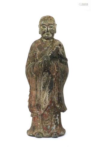 A Chinese bronze luohan,