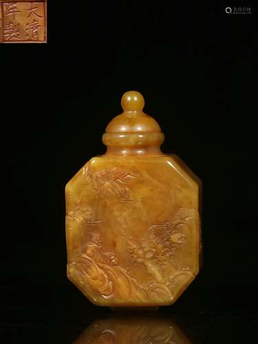 Shoushan Tianhuang Stone Snuff Bottle