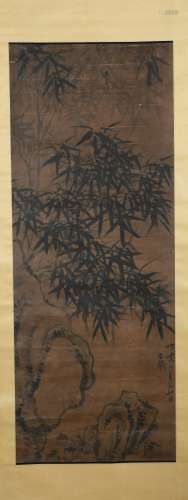 Painting :Bamboo and Rock by Wang Duo