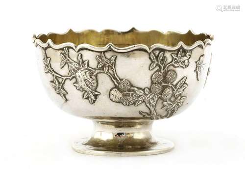 A Chinese silver stem bowl,