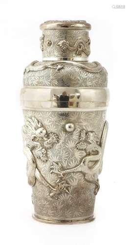 A Chinese export silver cocktail shaker,