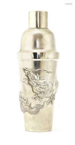 A large Chinese export silver cocktail shaker,