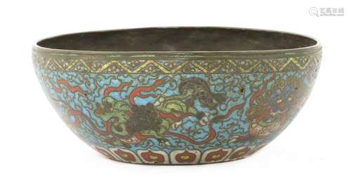 A Chinese cloisonné bowl,