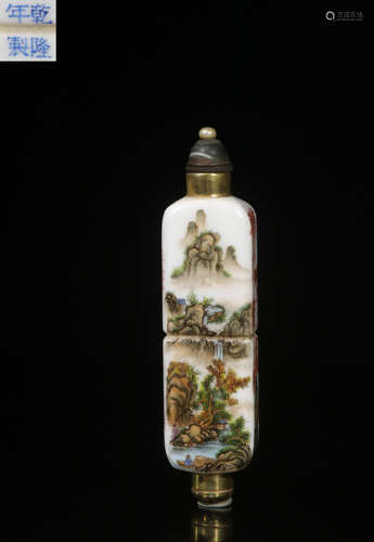 Coloured Glaze and Famille Rose Snuff Bottle