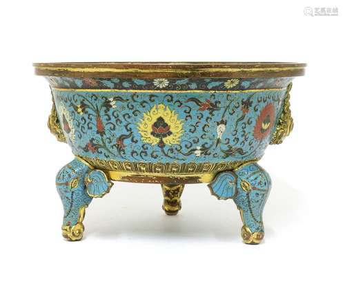 A Chinese cloisonné censer,