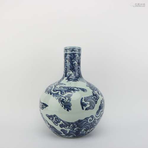 Blue-and-white Globular Vase