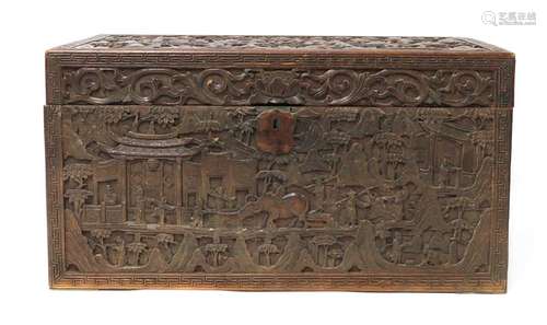 A Chinese sandalwood box,