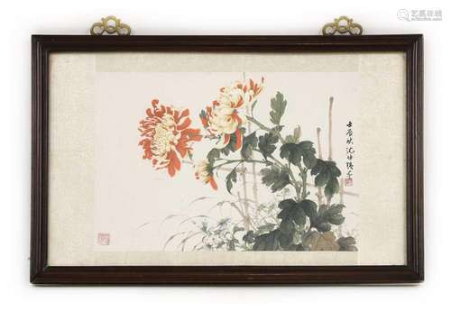 A Chinese gouache painting,