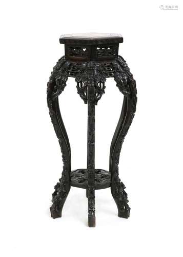 A Chinese hardwood vase stand,