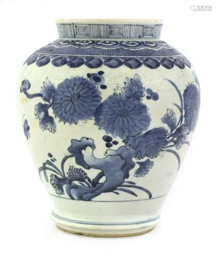 A Japanese blue and white jar,