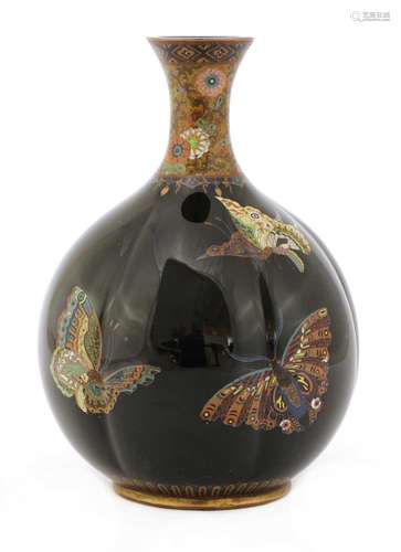 A Japanese cloisonné vase,