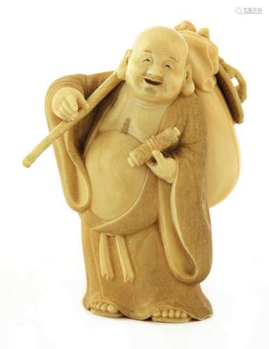 A Japanese ivory okimono,