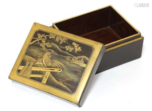 A Japanese gilt-lacquered box and cover,