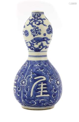 A blue and white vase,