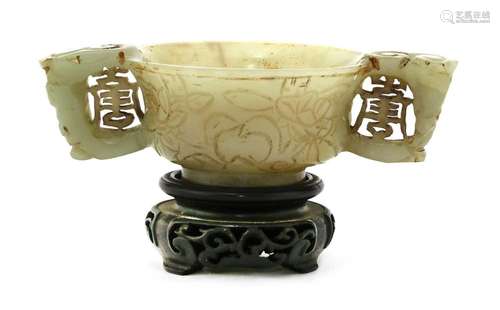 A Chinese jade cup,