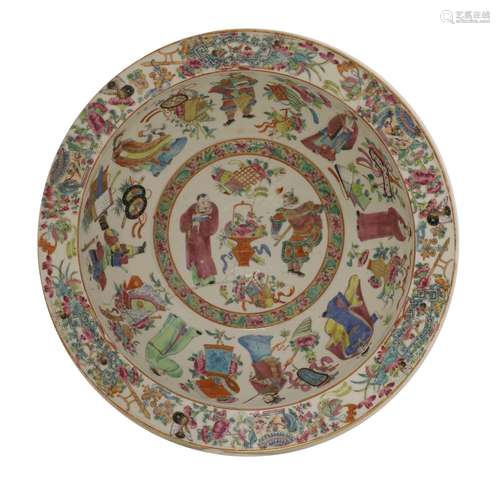 A Chinese famille rose basin,